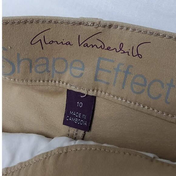 Gloria Vanderbilt Shape Effect Shorts Smoothing Panel Size 10 NWT (Tan) - Picture 5 of 10